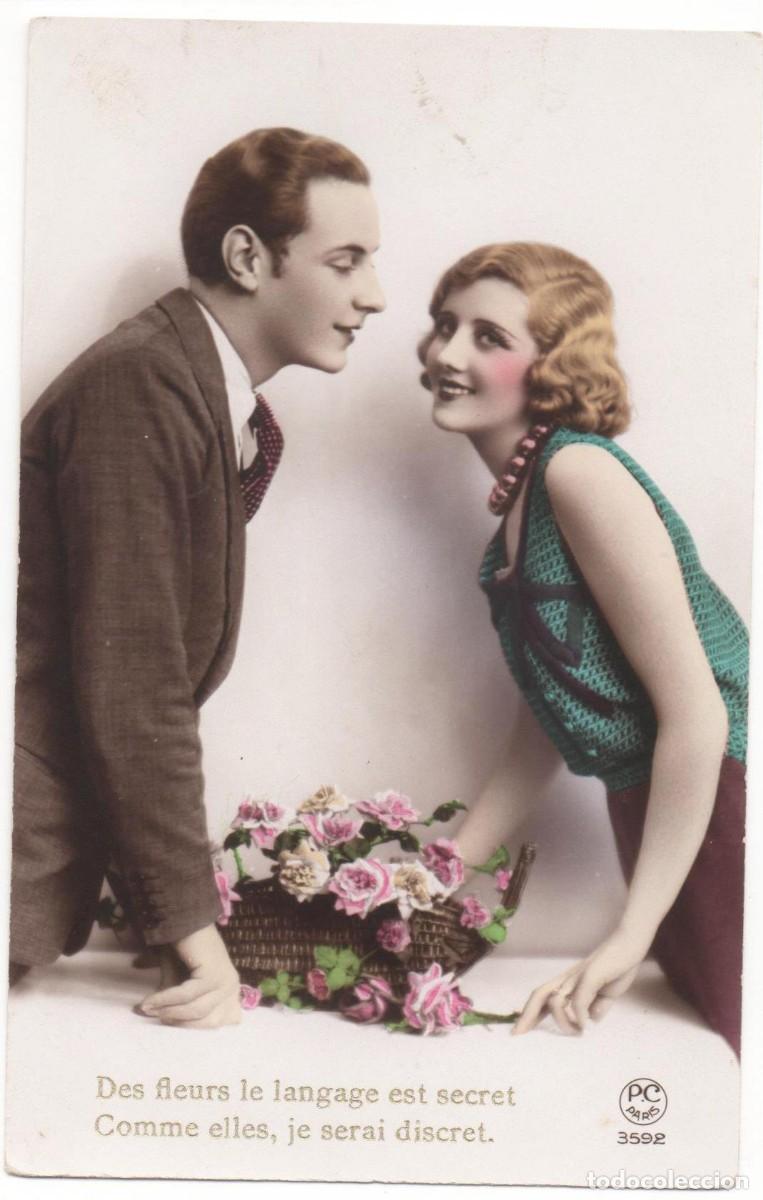 Cartes Postales: Postal francesa a&ntilde;os 30 -escrita- pareja rom&aacute;ntica