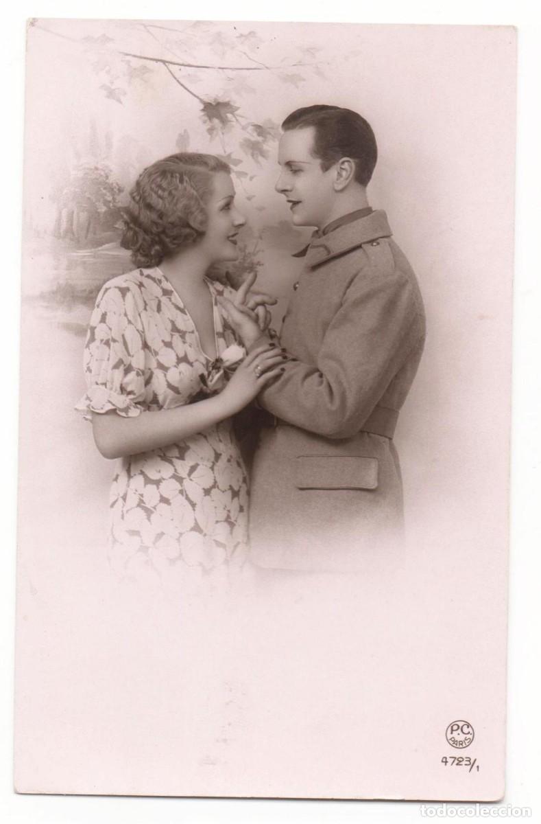 Postais: Postal francesa a&ntilde;os 30 -escrita- pareja rom&aacute;ntica