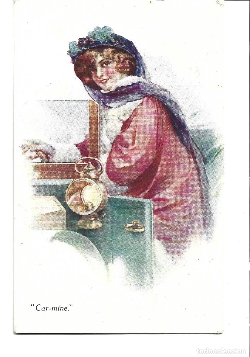 Postcards: POSTAL DE LINDA DAMA EN COCHE EDITO S 2615. CIRCULADA EL A&Ntilde;O 1918