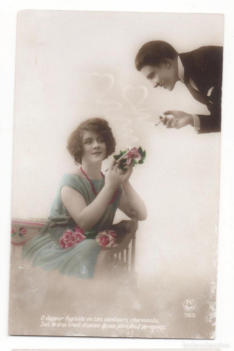 Postales: Postal francesa principios del XX- escrita-Rom&aacute;ntica-