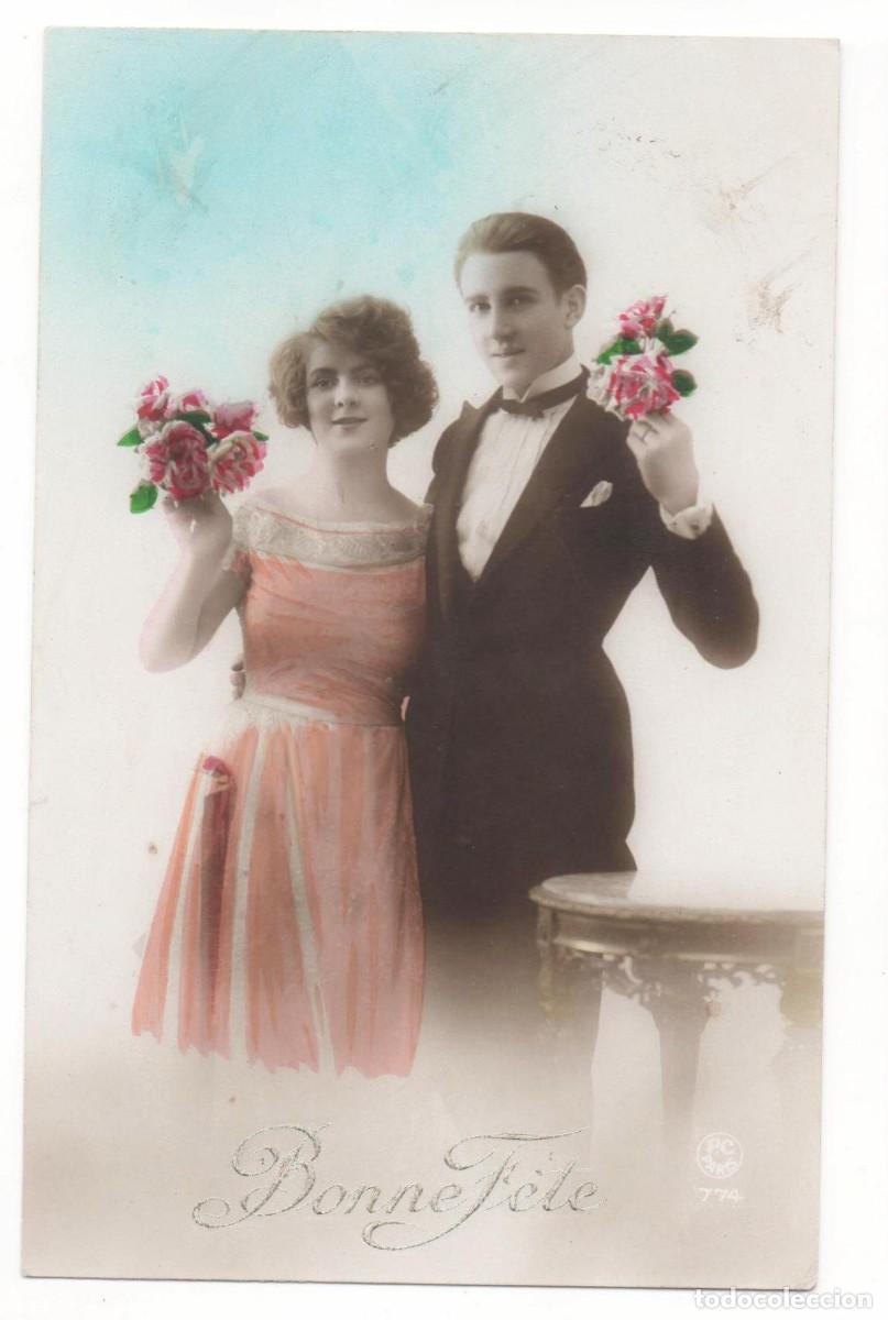 Cartoline: Postal francesa principios del XX- escrita-Rom&aacute;ntica-