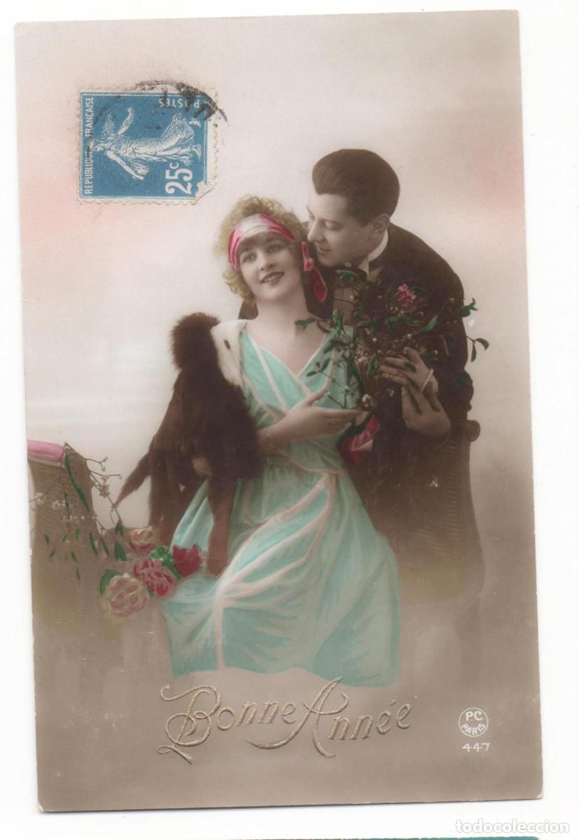 Postkarten: Postal francesa principios del XX- escrita-Rom&aacute;ntica-