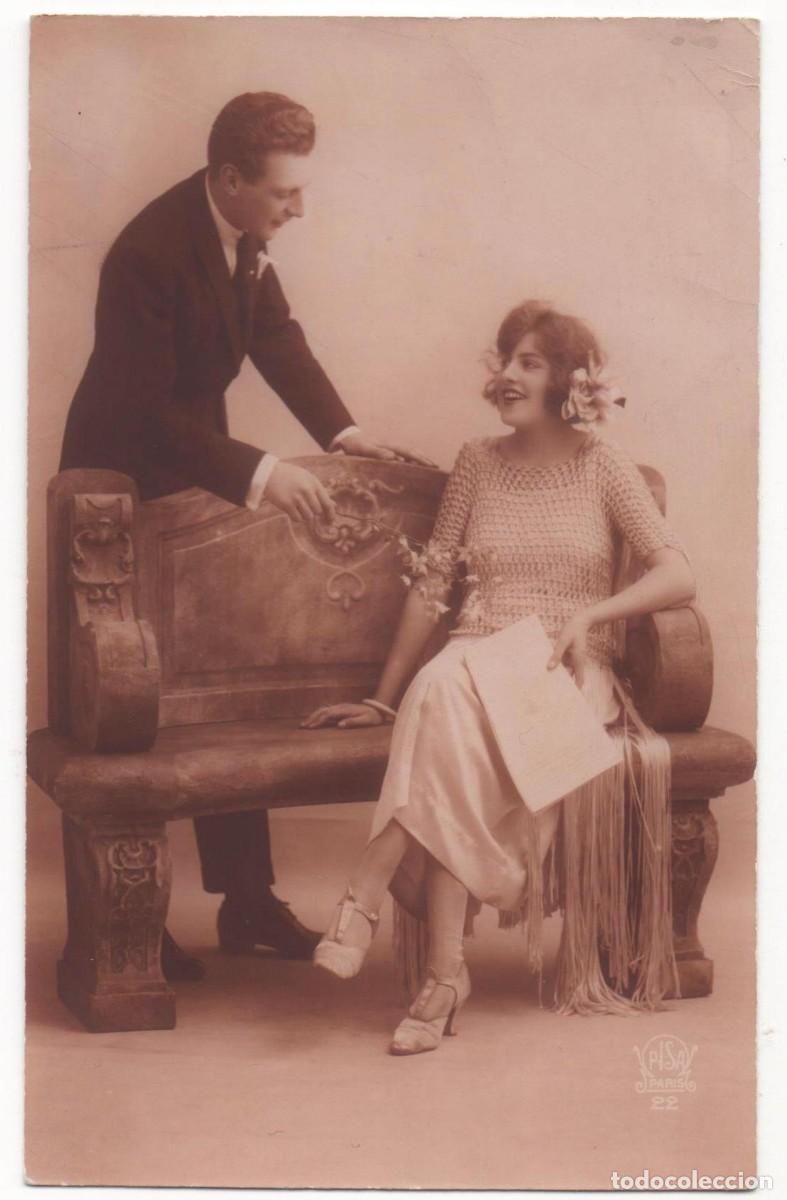 Cartoline: Postal francesa principios del XX- escrita-Rom&aacute;ntica-