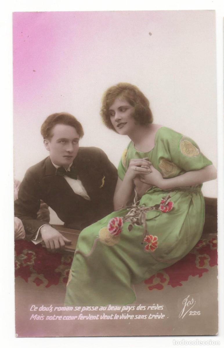 Postkarten: Postal francesa principios del XX- escrita-Rom&aacute;ntica-