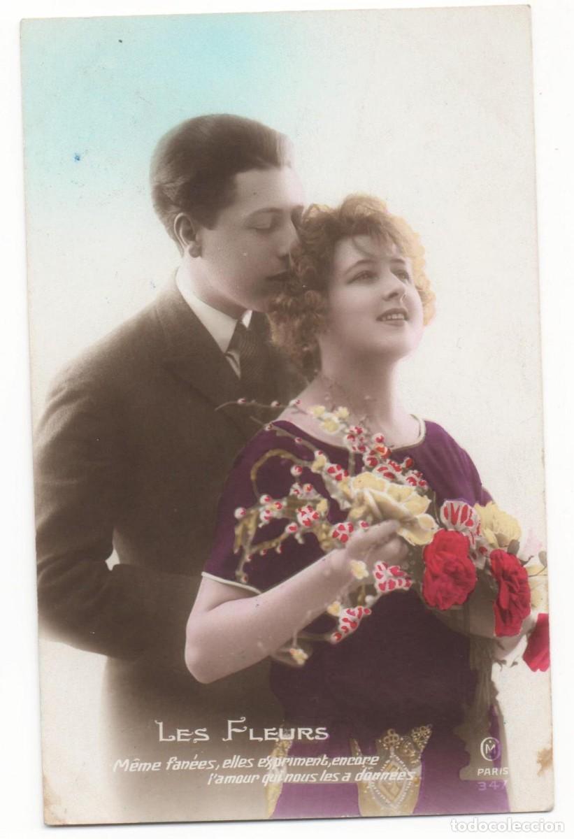 Cartoline: Postal francesa principios del XX- escrita-Rom&aacute;ntica-
