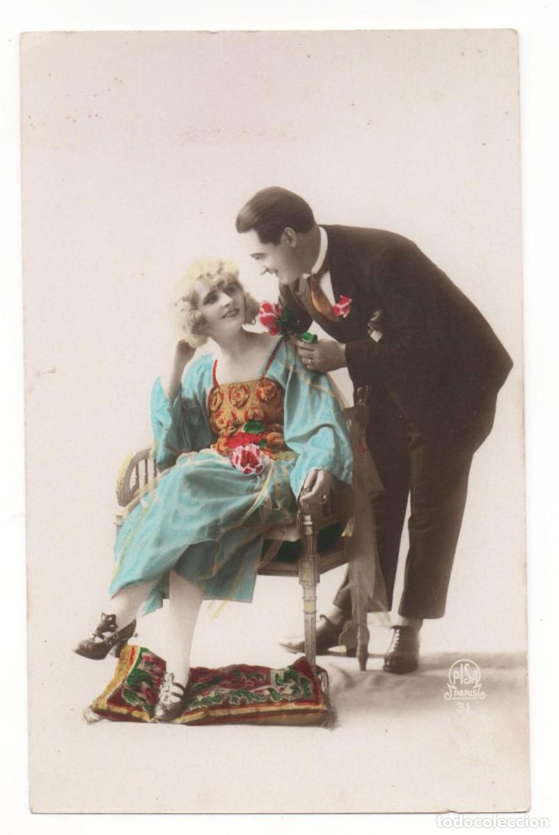 Cartoline: Postal francesa principios del XX- sin circular-Rom&aacute;ntica-