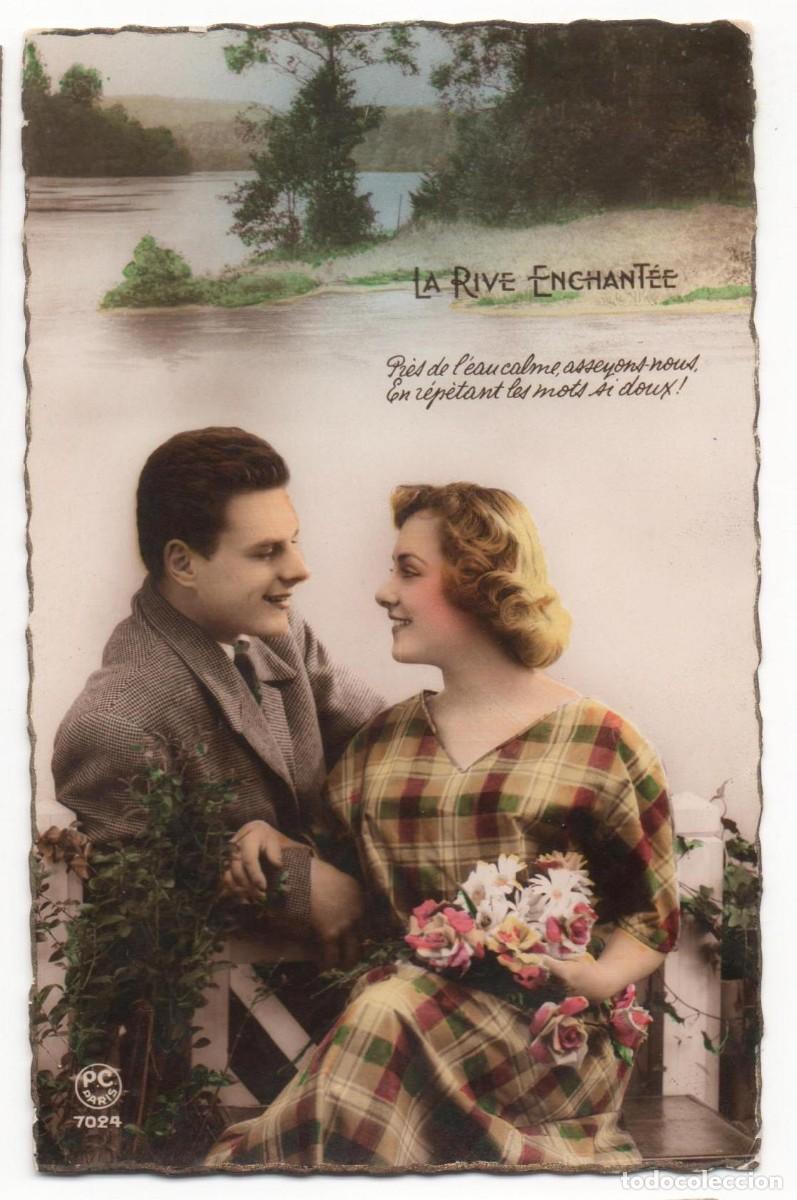 Cartoline: Postal francesa principios a&ntilde;os 50- sin circular-Rom&aacute;ntica-