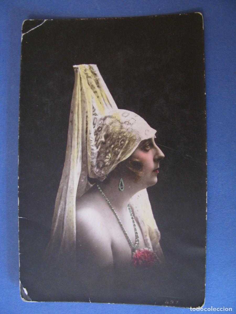 Postcards: ANTIGUA POSTAL. MUJER CON MANTILLA. N&ordm; 497.