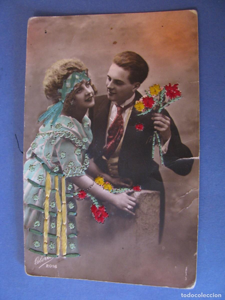 Postkarten: ANTIGUA POSTAL. ED. GLORIA 2016. BORDADA. ESCRITA.