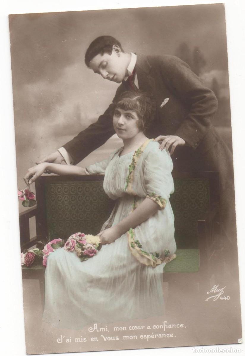 Postcards: Postal francesa principios del XX- escrita-Rom&aacute;ntica-