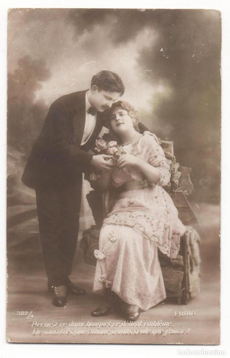 Postcards: Postal francesa principios del XX- escrita-Rom&aacute;ntica-