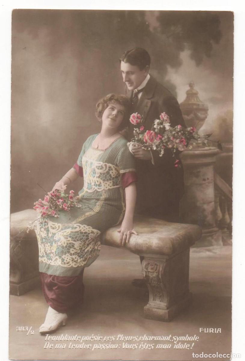 Postales: Postal francesa principios del XX- escrita-Rom&aacute;ntica-