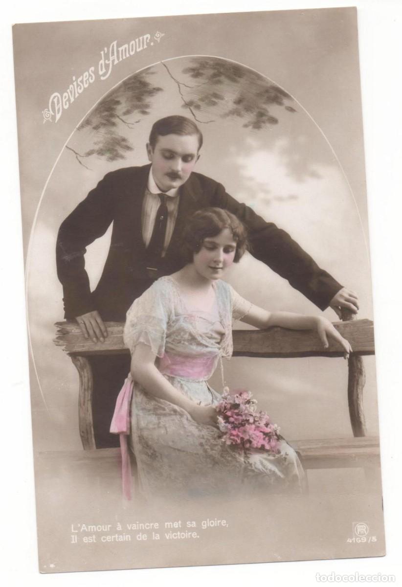 Postales: Postal francesa principios del XX- escrita-Rom&aacute;ntica-