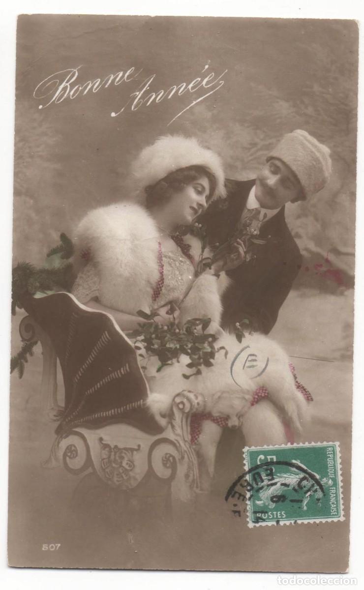 Postales: Postal francesa principios del XX- circulada-Rom&aacute;ntica-