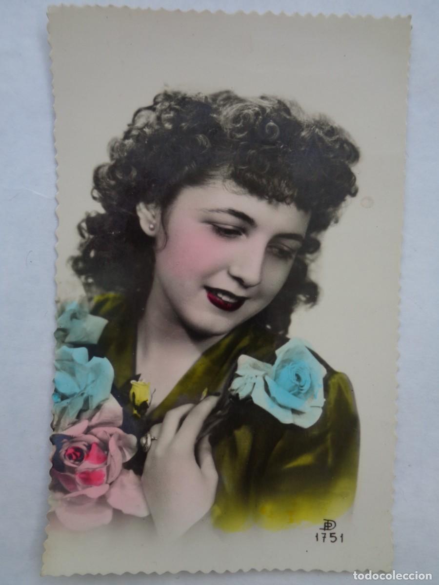 Postales: POSTAL GALANTE CON PRECIOSO RETRATO DE MUJER. A&Ntilde;OS 40 . COLOREADA