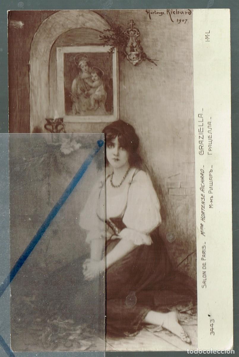 Postais: 1907 ca. B/N S/C 3443 SAL&Oacute;N DE PARIS MME. HORTENSE RICHARD - GRAZIELLA- 1ML - P39