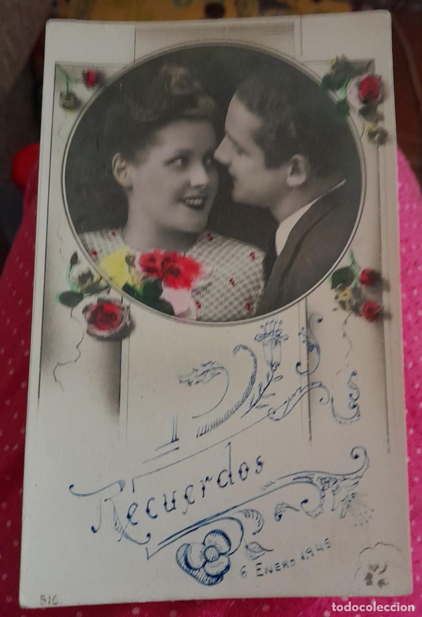 Postales: -87620 POSTAL ROMANTICA ENAMORADOS, ESCRITA A&Ntilde;O 1945, PRECIOSA FOTOGRAFIA