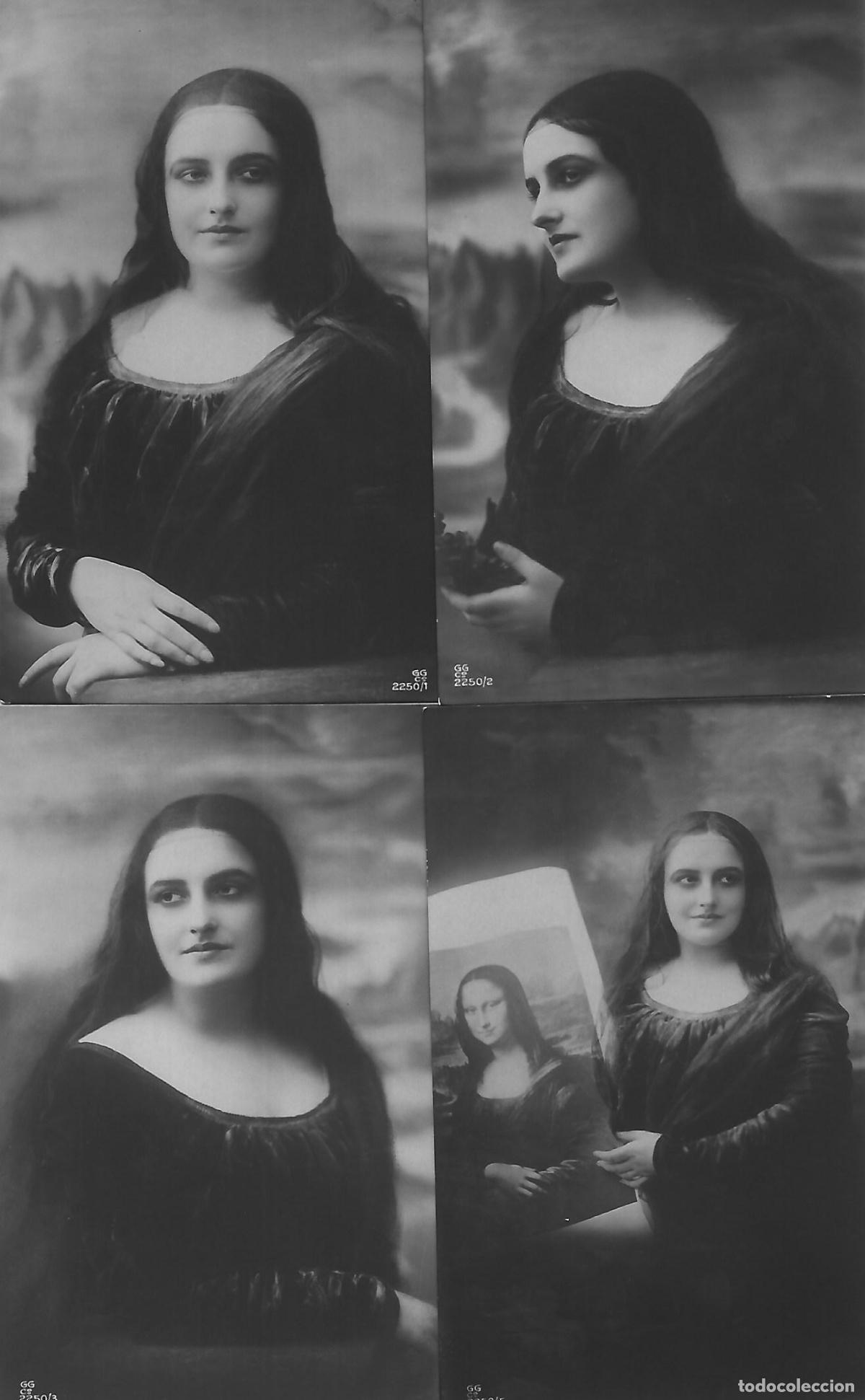 Cartoline: SERIE 5 POSTALES ANTIGUAS-FOTOS LA GIOCONDA (Principios 1900)