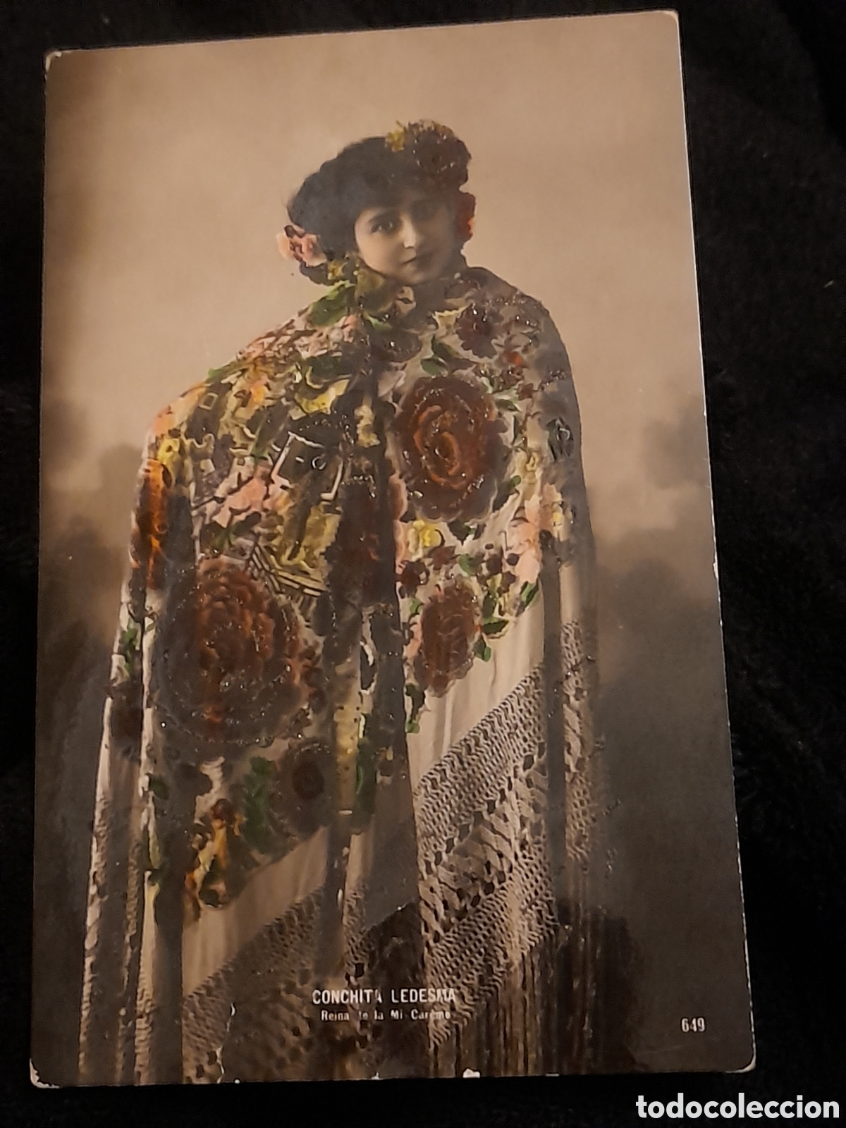 Postales: Antigua foto postal de la Artista Conchita Ledesma, sellada y Matasellada