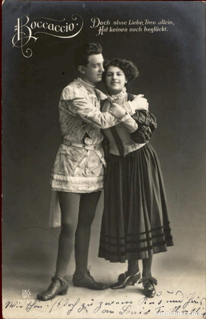 Postkarten: Antigua postal fotografia - Mujeres y Galantes - Circulada - Pareja - A&ntilde;os 1910/20