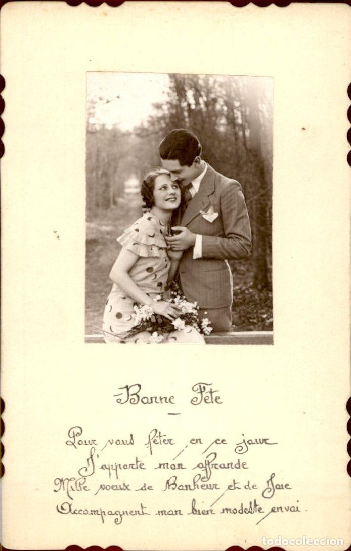 Postkarten: Antigua postal fotografia - Mujeres y Galantes - Circulada - Pareja - A&ntilde;os 1910/20