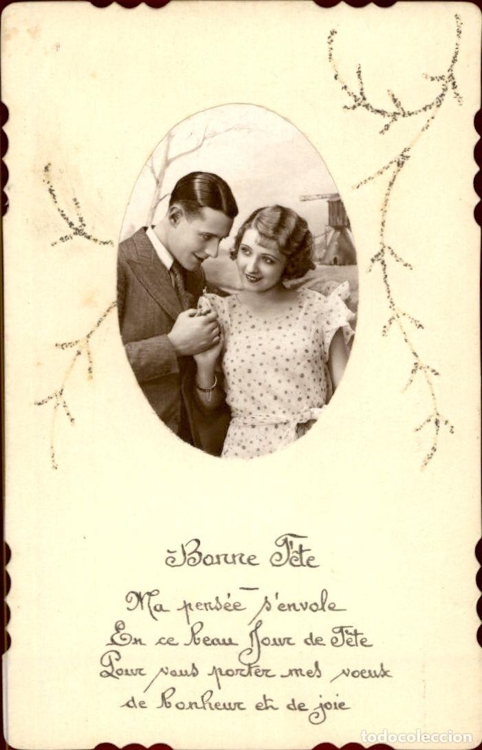 Postkarten: Antigua postal fotografia - Mujeres y Galantes - Circulada - Pareja - A&ntilde;os 1910/20