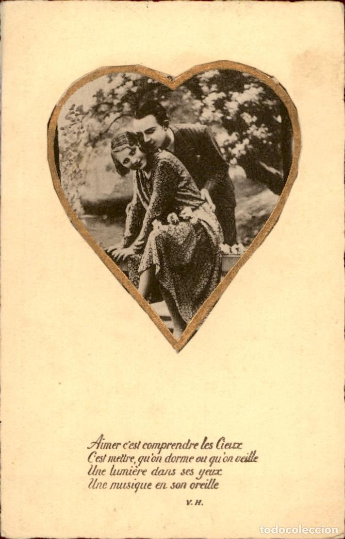 Postkarten: Antigua postal fotografia - Mujeres y Galantes - Circulada - Pareja - A&ntilde;os 1910/20