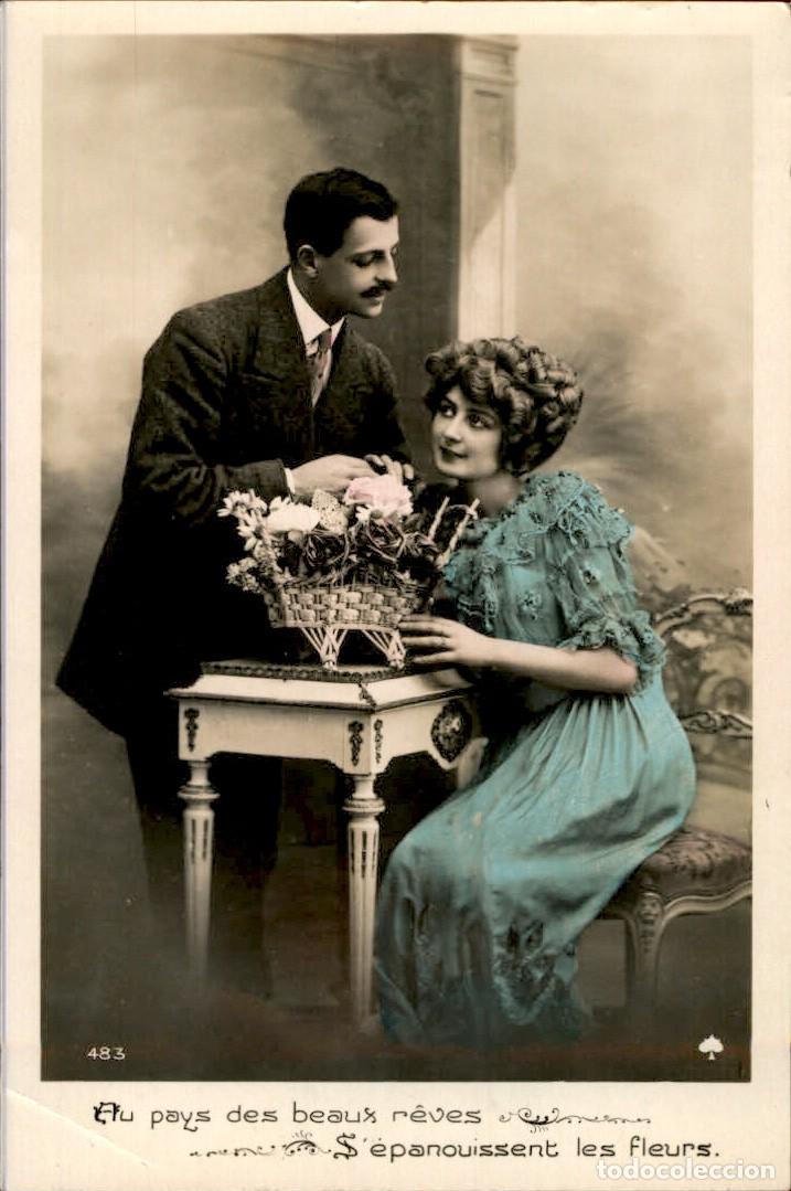 Postales: Antigua postal fotografia - Mujeres y Galantes - Circulada - Pareja - A&ntilde;os 1910/20