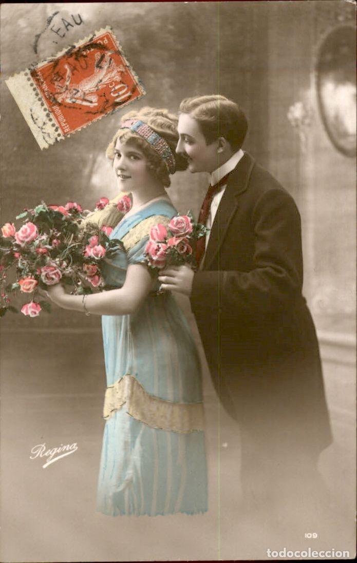 Postales: Antigua postal fotografia - Mujeres y Galantes - Circulada - Pareja - A&ntilde;os 1910/20