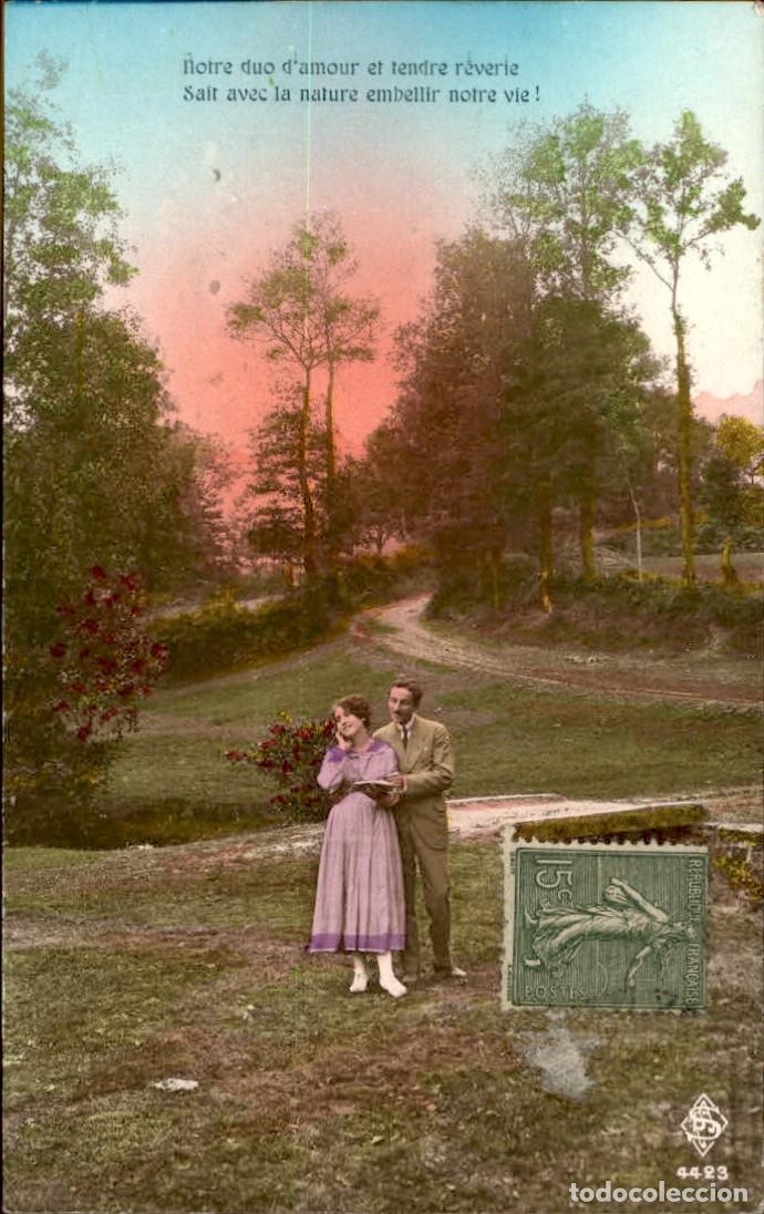 Postales: Antigua postal fotografia - Mujeres y Galantes - Circulada - Pareja - A&ntilde;os 1910/20
