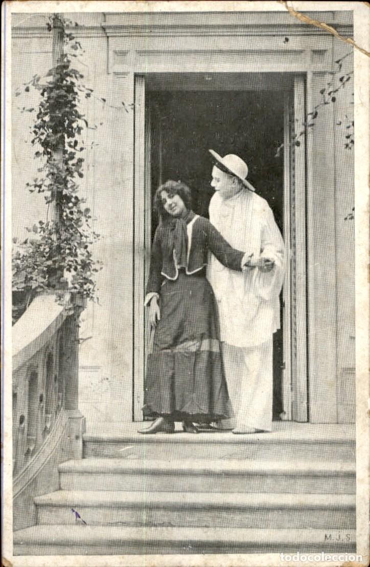 Postkarten: Antigua postal fotografia - Mujeres y Galantes - Circulada - Pareja - A&ntilde;os 1910/20