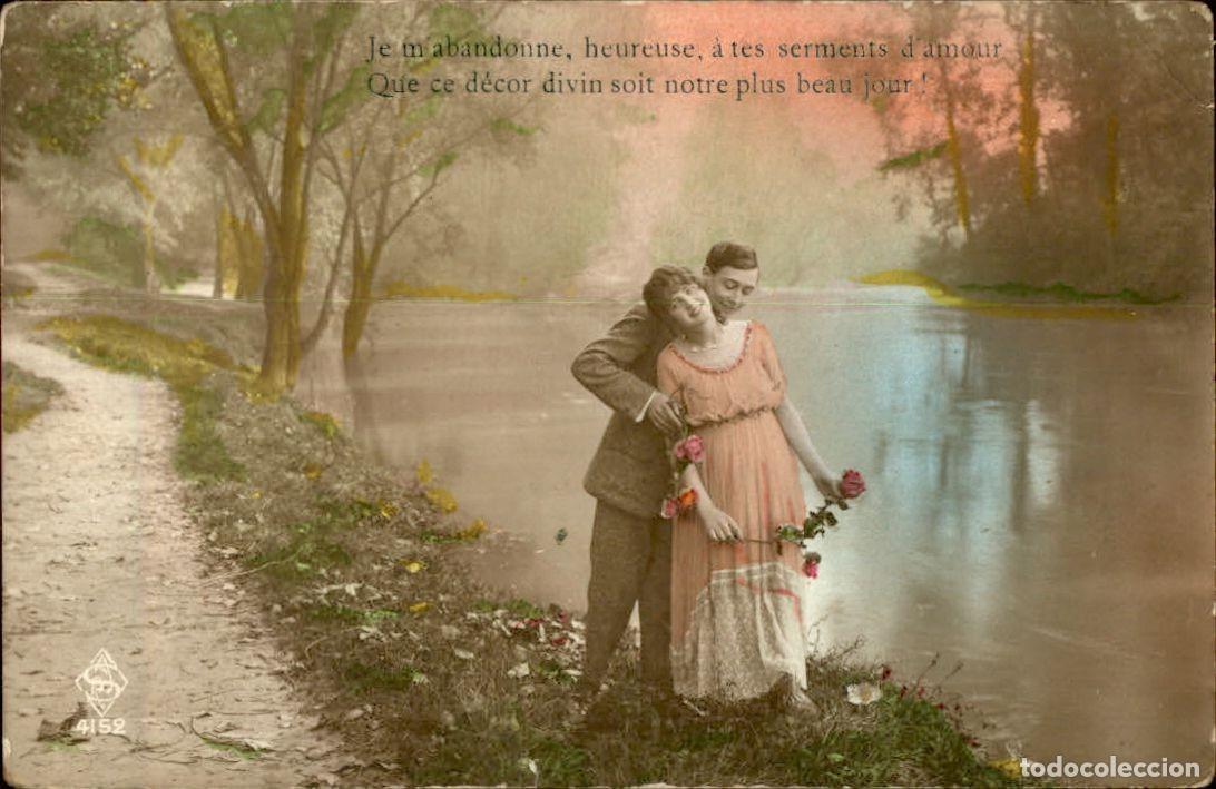 Postkarten: Antigua postal fotografia - Mujeres y Galantes - Circulada - Pareja - A&ntilde;os 1910/20