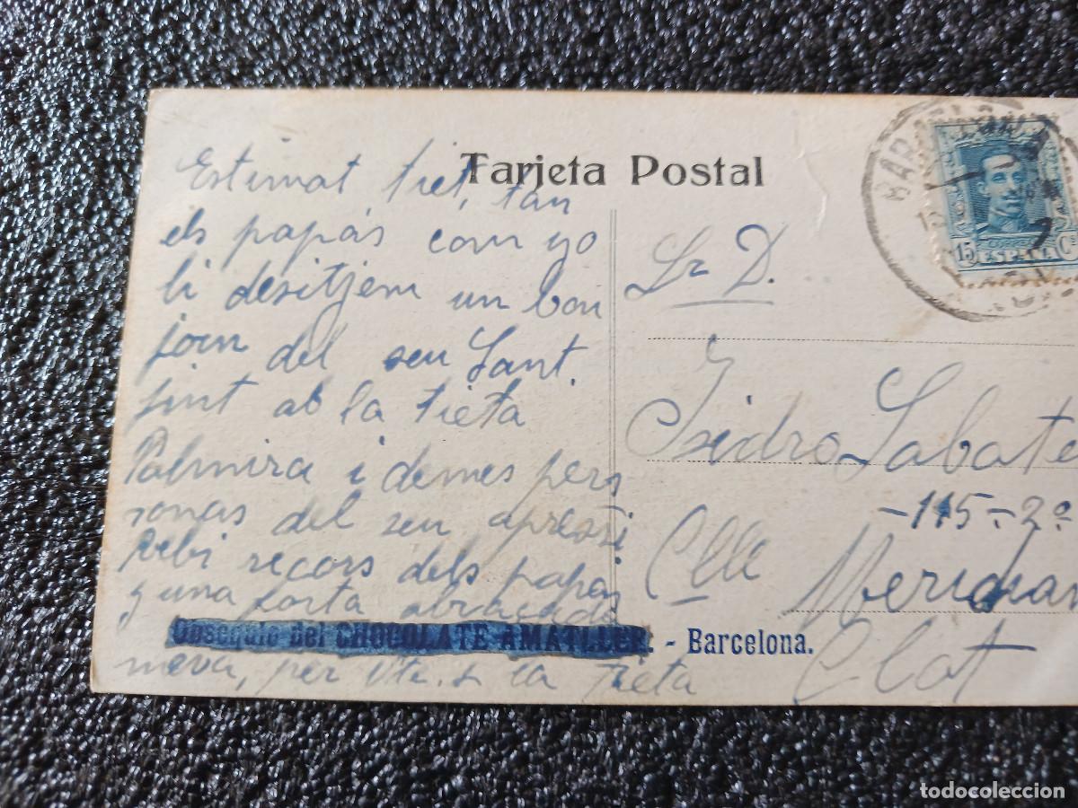 Postales: Postal ilustrada Obsequio Chocolate AMATLLER, circulada - Foto 2