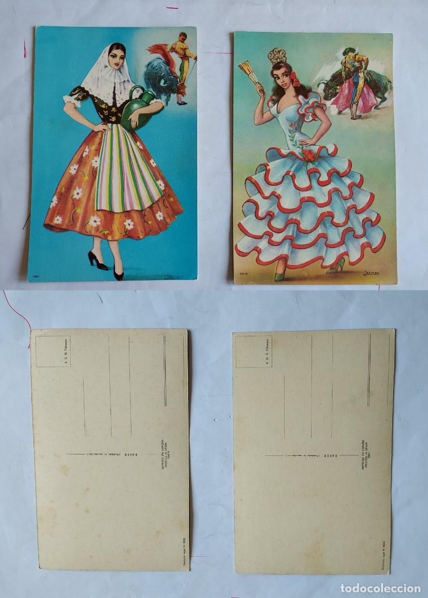 Postais: LOTE DE 8 POSTALES DE BAILARINAS DE FLAMENCO CARTELES DE TOROS ...