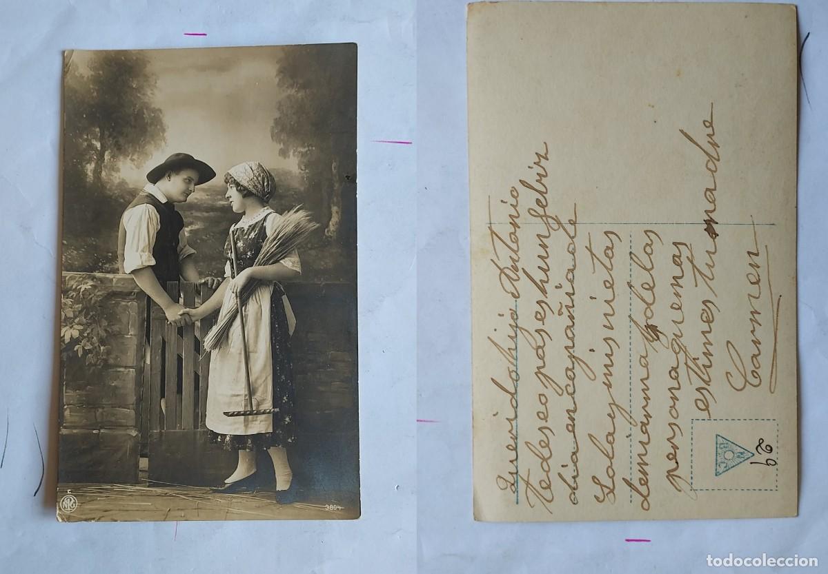 Postkarten: LOTE DE 15 POSTALES GALANTES ROM&Aacute;NTICAS DE PAREJAS ENAMORADAS