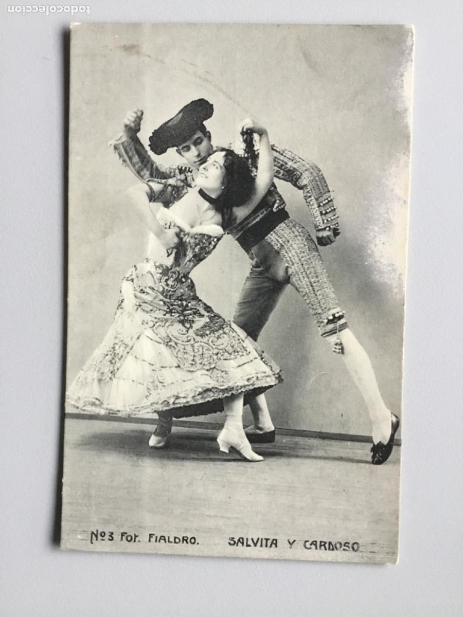 Postkarten: SALVITA Y CARDOSO // PAREJA DE BAILE //FOT&Oacute;GRAFO FIALDRO, N&ordm;3. // SIN DIVIDIR, SIN CIRCULAR