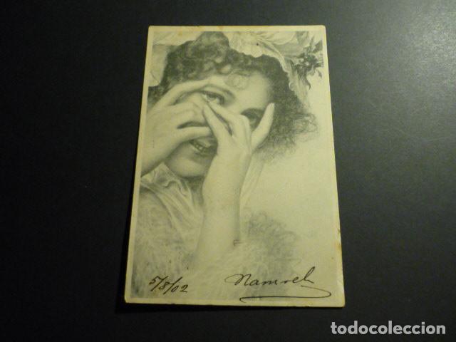 Postales: MUJER AVERGONZADA POSTAL ILUSTRADA - Foto 1