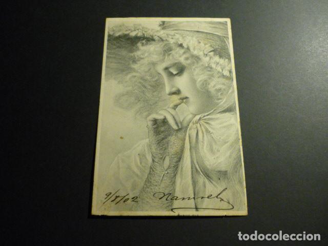 Postales: MUJER ELEGANTE POSTAL ILUSTRADA - Foto 1