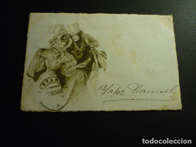 Postais: PAREJA GALANTE POSTAL ILUSTRADA GRABADO