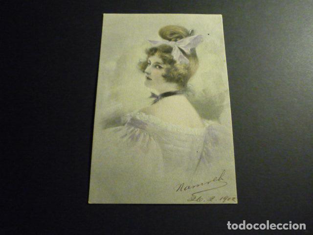 Postales: MUJER ELEGANTE POSTAL ILUSTRADA - Foto 1
