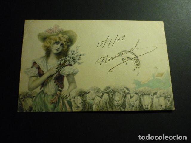 Postales: MUJER ELEGANTE POSTAL ILUSTRADA VIENNE - Foto 1