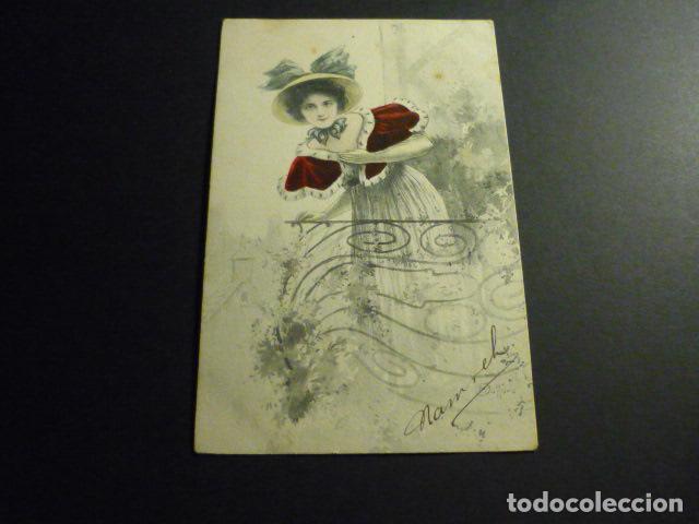 Postales: MUJER ELEGANTE POSTAL ILUSTRADA - Foto 1