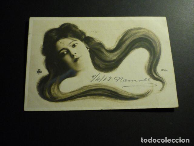 Postais: MUJER CON CABELLOS SUELTOS POSTAL MODERNISTA ART NOUVEAU