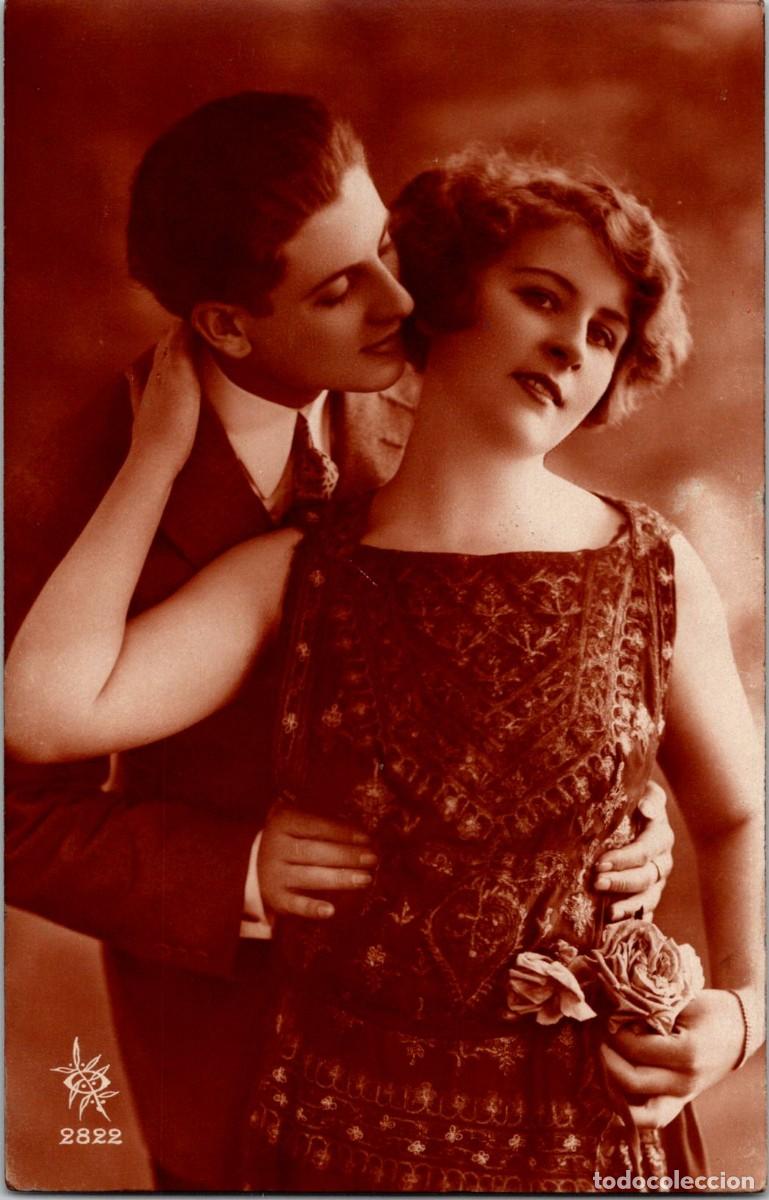 Postales: Pareja - Novios - 2822 - Tonalidad marr&oacute;n - 137x88mm