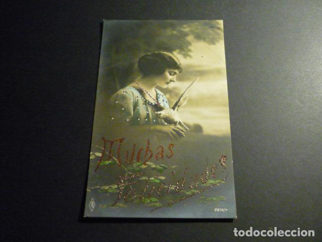 Postales: MUJER CON PALOMA POSTAL - Foto 1