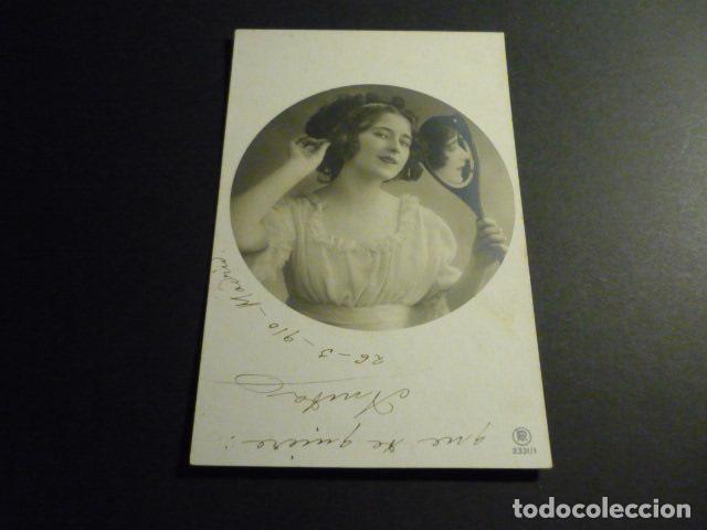 Postales: MUJER CON ESPEJO POSTAL - Foto 1
