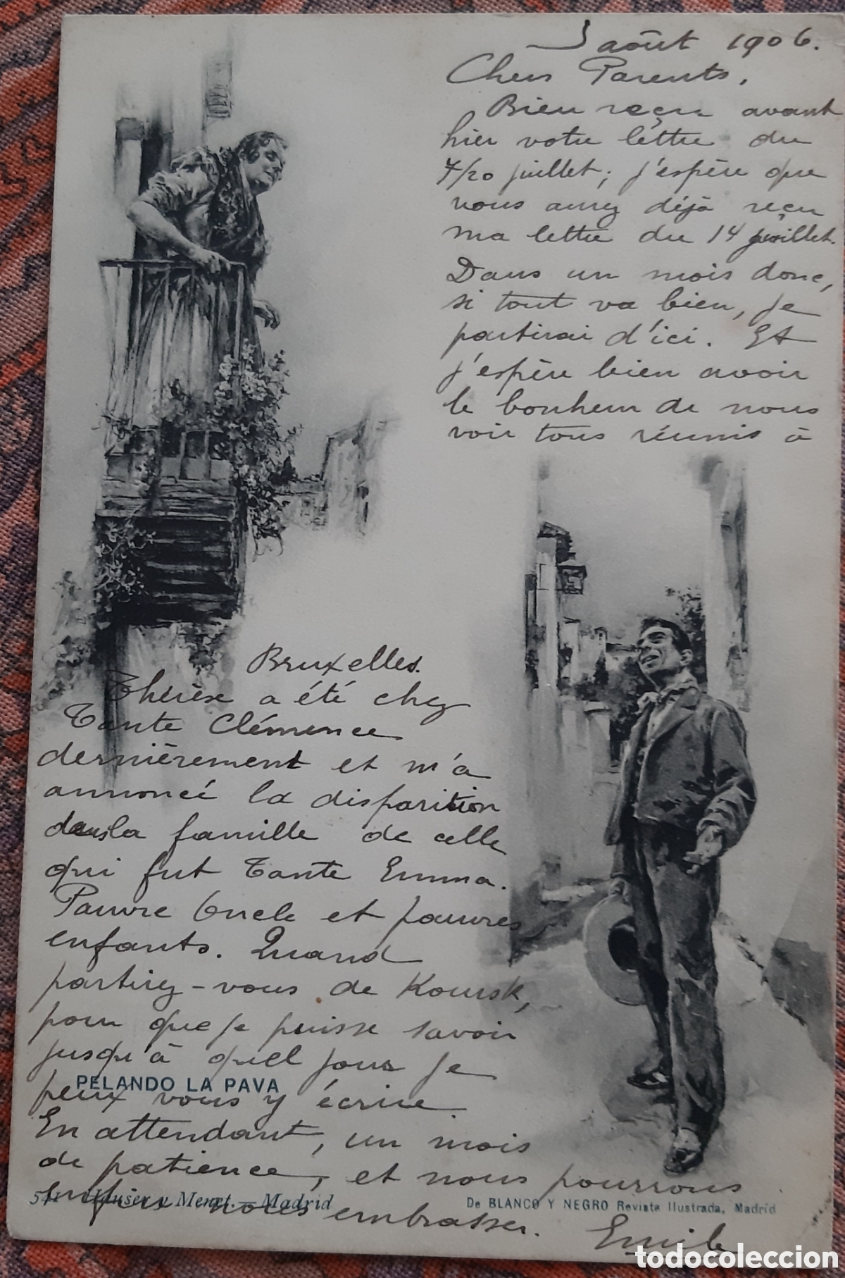 Postales: Postal &rdquo;pelando la pava&rdquo;. Escrita y circulada. R5805