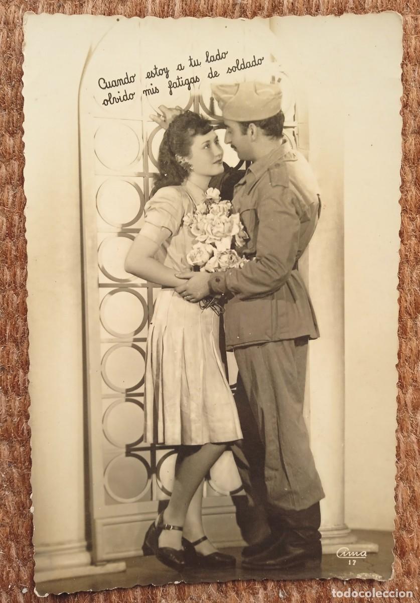 Postales: MILITAR Y NOVIA - Foto 1