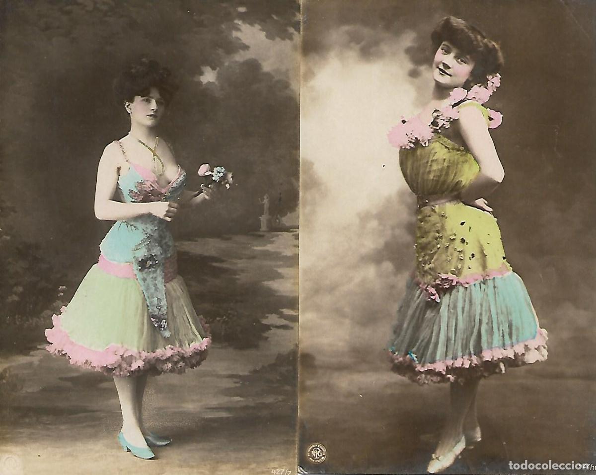 Cartoline: PAREJA DE POSTALES ANTIGUAS-MODELOS (Principios a&ntilde;os 20)