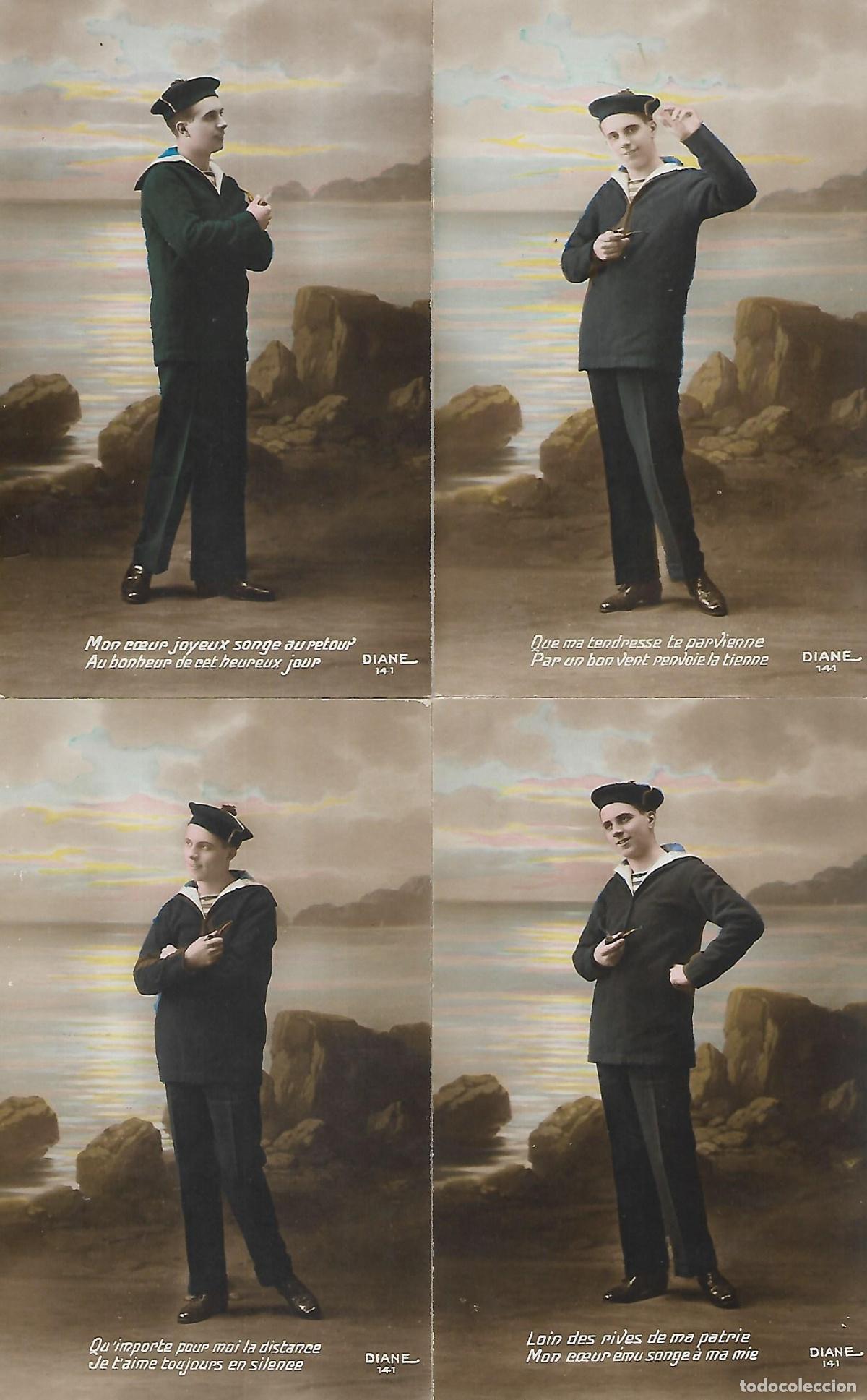 Postkarten: SERIE CINCO POSTALES-MARINERO FRANC&Eacute;S (Principios 1900)